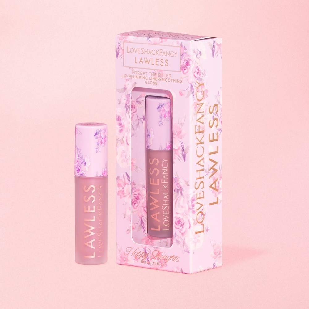 LoveShackFancy Lawless Lip-Plumping Gloss — Happy Thoughts